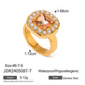 Pearl Sculptural Stainless Steel Statement Gold-Plated Ring — jewelry construction
