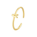 Gold-Plated Brass Sculptural Adjustable Ring with a adjustable design profile — jewelry finish and design detail