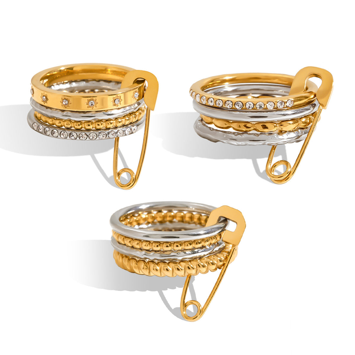 Multi-layer stackable rings that don't fade, stainless steel jewelry rings