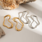 Stainless Steel Exaggerated Earrings Metal Stud Earrings Jewelry Non-Fading Hoop Earrings