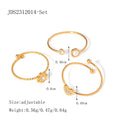 18K Gold-Plated Stainless Steel Cubic Zirconia Open Profile Open Ring — jewelry detail — jewelry finish and design detail