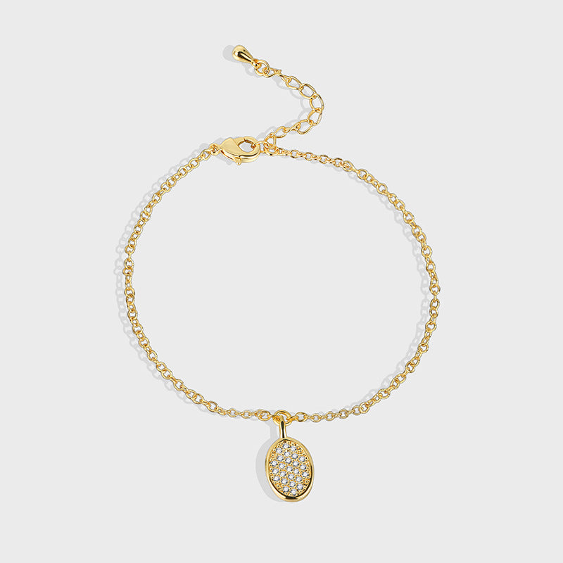 B0095 Brass Gold-Plated Micro-Inlaid Zircon Simple Bracelet for Women Minimalist Design