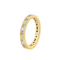 Gold-Plated Brass Sculptural CZ Ring — Luminous Finish with a sculptural design profile