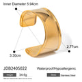Sculptural Cuff Stainless Steel Gold-Plated Bracelet — detail view — jewelry finish and design detail