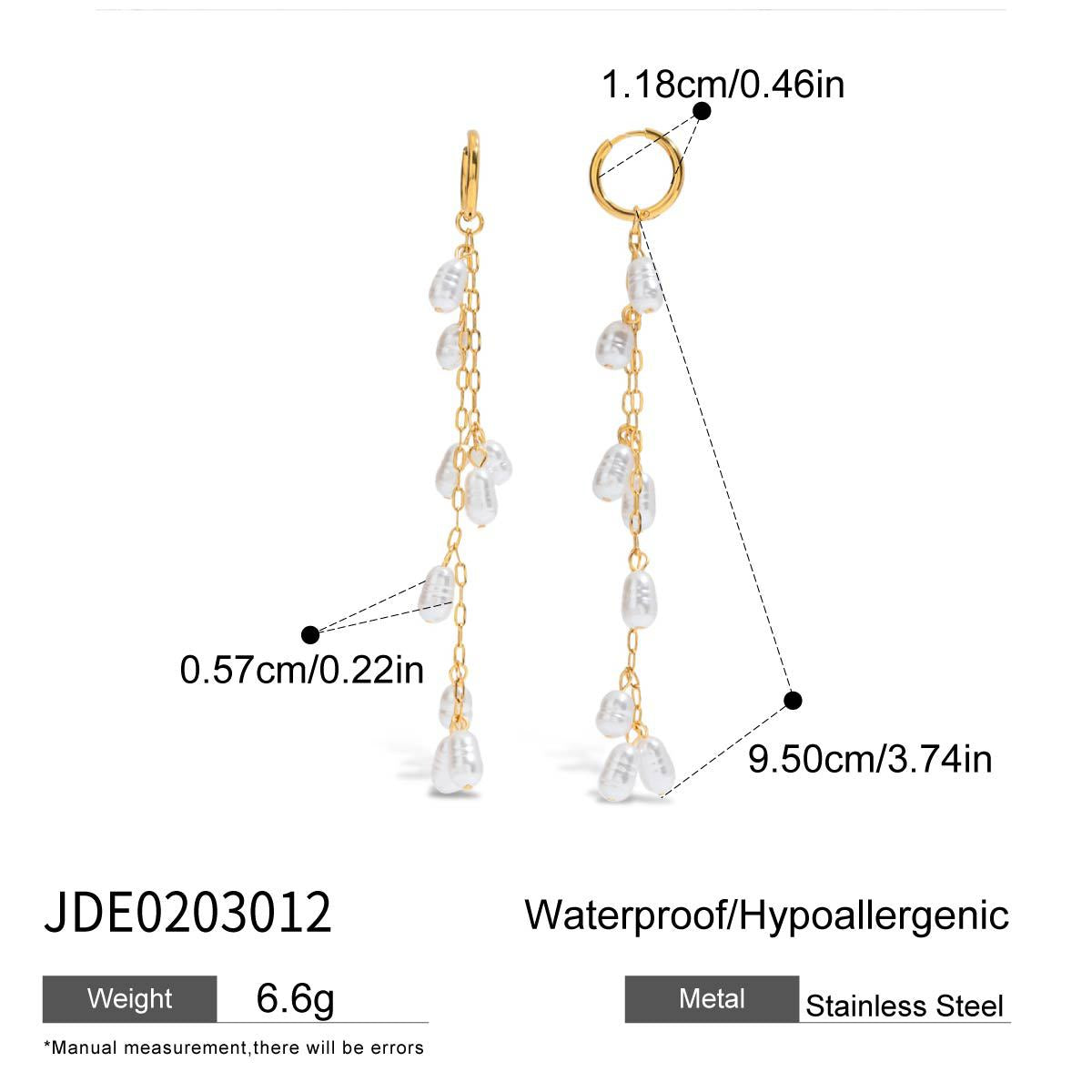 2H Stainless Steel Pearl Stud Earrings Tassel Earrings Earrings Women's Design Accessories