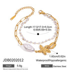 Alphabet Fruit Stainless Steel Pearl Bracelet Non-Fading Jewelry