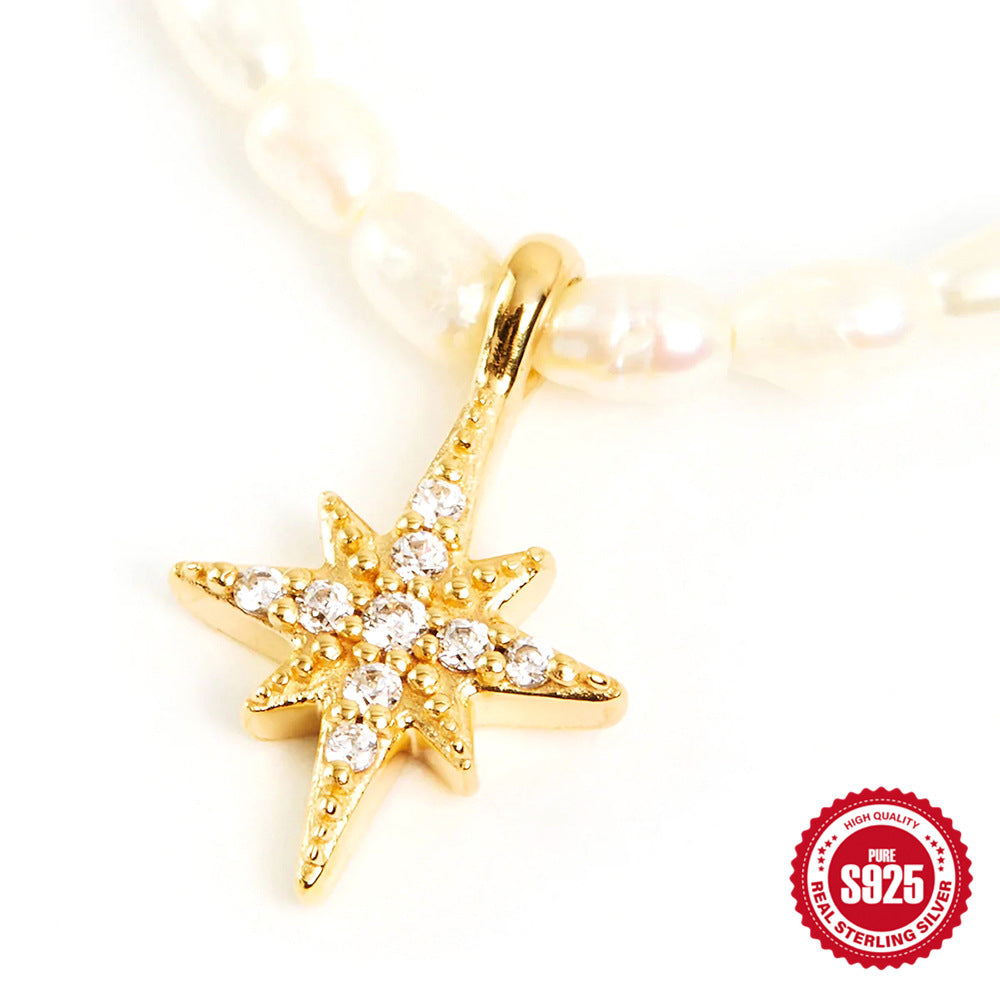 S925 Sterling Silver Devils Eye Pendant With Diamond Octagonal Star