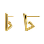E0679 Minimalist Irregular Design Open Triangle Earrings for Women Copper Gold Plated Smooth Surface Ear Jewelry