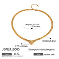 Gold-Tone Stainless Steel Pendant Necklace with Heart Cubic Zirconia Detail with gold-tone stainless steel construction