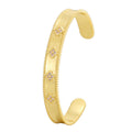 Gold-Plated Brass Four-Leaf Clover Leaf CZ Bracelet with gold-tone brass construction