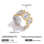 Stainless Steel Mesh Exaggerated Ring Non-Fading Jewelry Accessories for Women Ring