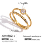 Zircon Ring Jewelry for Women, Non-Fading Stainless Steel Jewelry