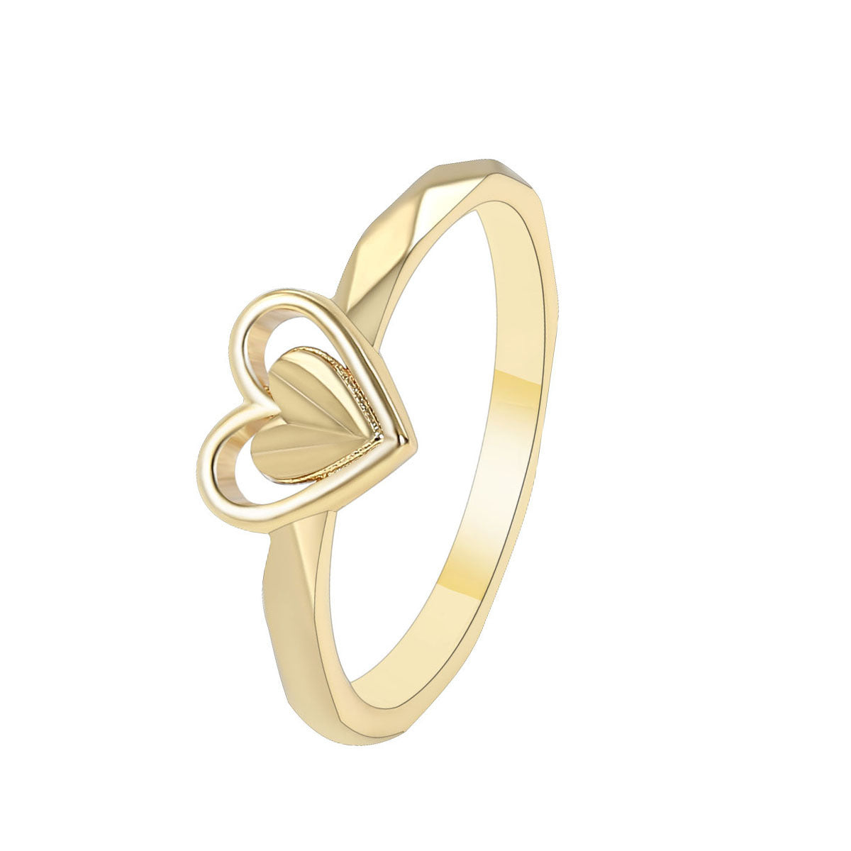 R0219 Love Ring Plating18K Gold Ring Carved Heart Wedding Women's Heart-Shaped Ring