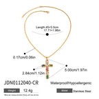 2H Cross Necklace Letter Clavicle Chain Stainless Steel Jewelry for Women