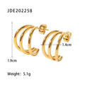 18K Gold-Plated Three-Line Geometric Earrings — jewelry construction