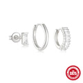 Minimalist Crystal 925 Sterling Silver Earring Set — wearable scale detail — jewelry finish and design detail