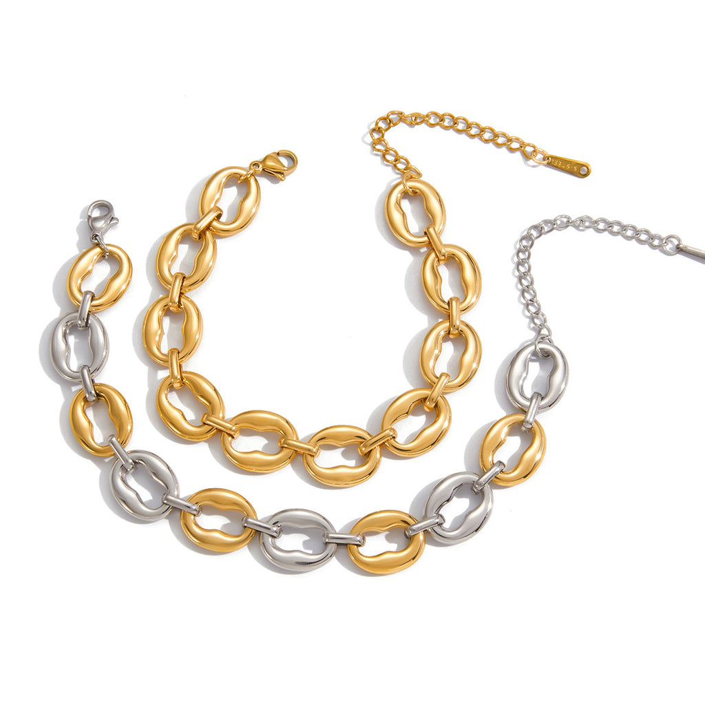 Color Block Bracelet Non-Fading Jewelry for Women Stainless Steel