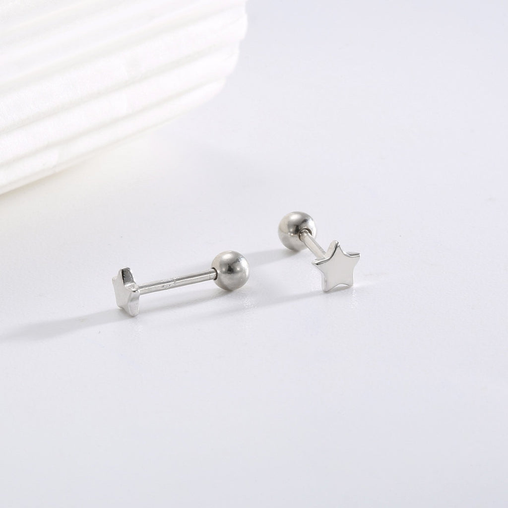 SE0190 S925Silver Star Simple Earrings Small Ear Bone Stud Earrings for Women Cross-border