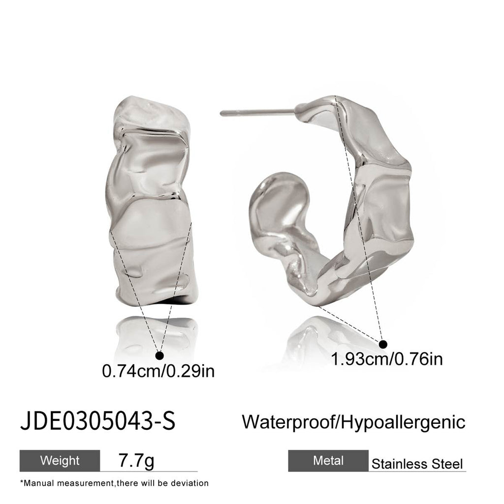 Stainless Steel c Shaped Earrings Non-Fading Ear Jewelry Accessories for Women