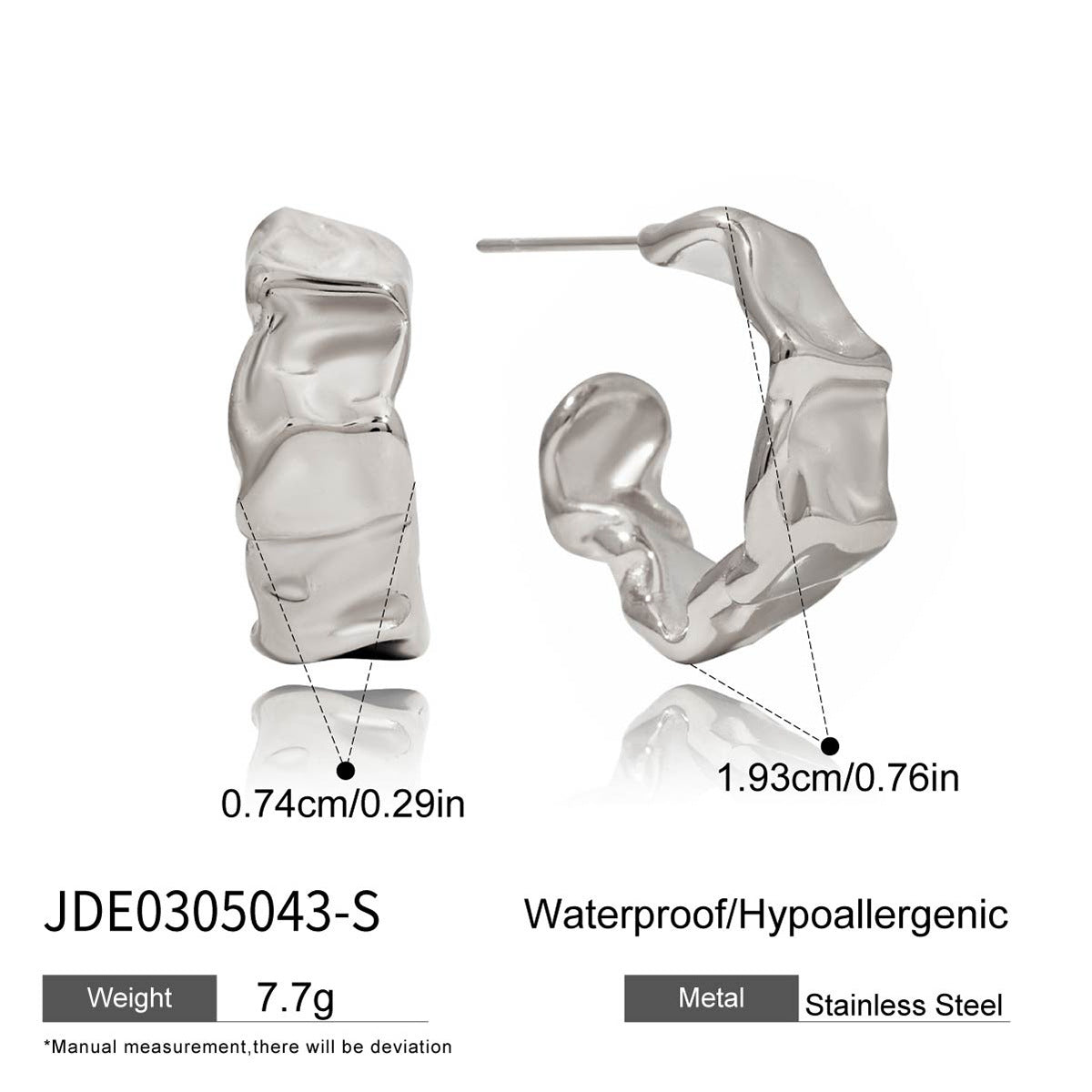 Stainless Steel c Shaped Earrings Non-Fading Ear Jewelry Accessories for Women