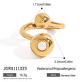 Stone Stainless Steel Ring in Gold-Plated — Elevated Essential — plating detail — jewelry finish and design detail