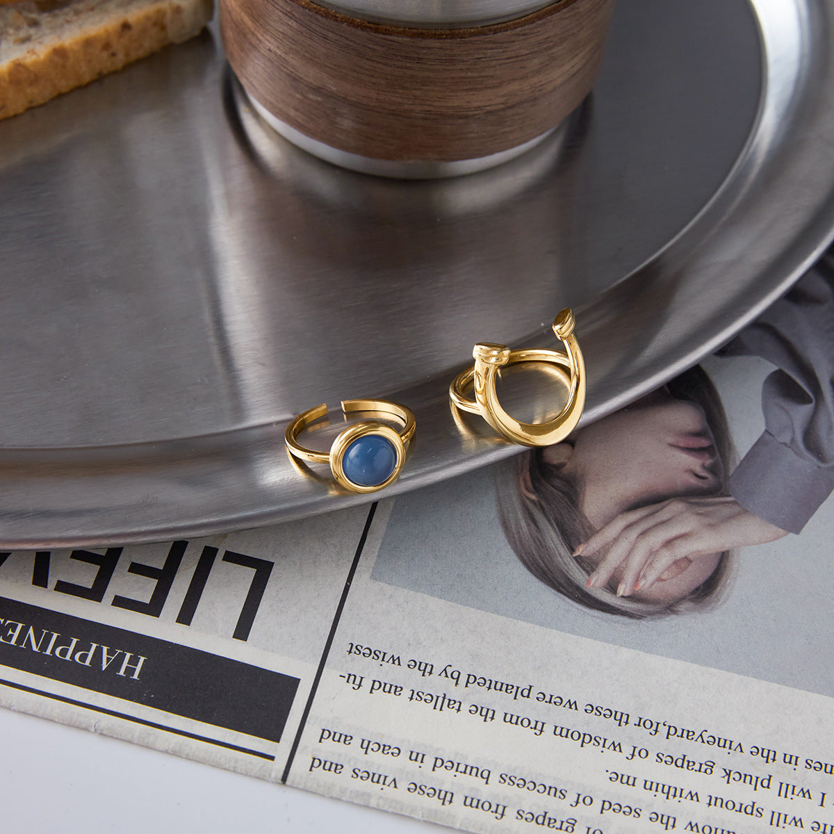 2H Original Equestrian Series Resin Ring Non-Fading Stainless Steel Product