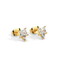 Gold-Plated Brass Geometric CZ Earrings with Cubic zirconia Detail for private-label fashion jewelry buyers