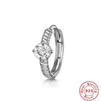 S925Sterling Silver Cartilage Piercing Diamond-Studded Hoop Earrings Ear Cuffs Ear Studs shien Hot-selling Punk Style Ear Cuff