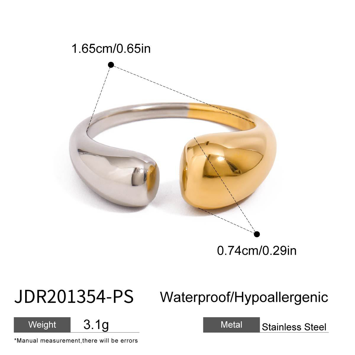 Gold-Tone Enamel Stainless Steel Ring with a refined design profile