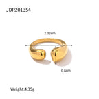 Gold-Tone Enamel Stainless Steel Ring featuring enamel and a gold-tone finish