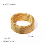 Gold-Tone Enamel Stainless Steel Ring offered for wholesale and private-label sourcing