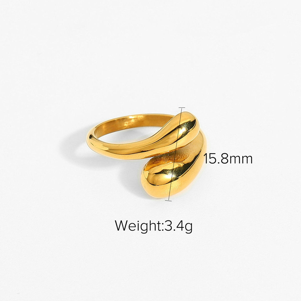 Gold-Tone Enamel Stainless Steel Ring made with a gold-tone stainless steel base