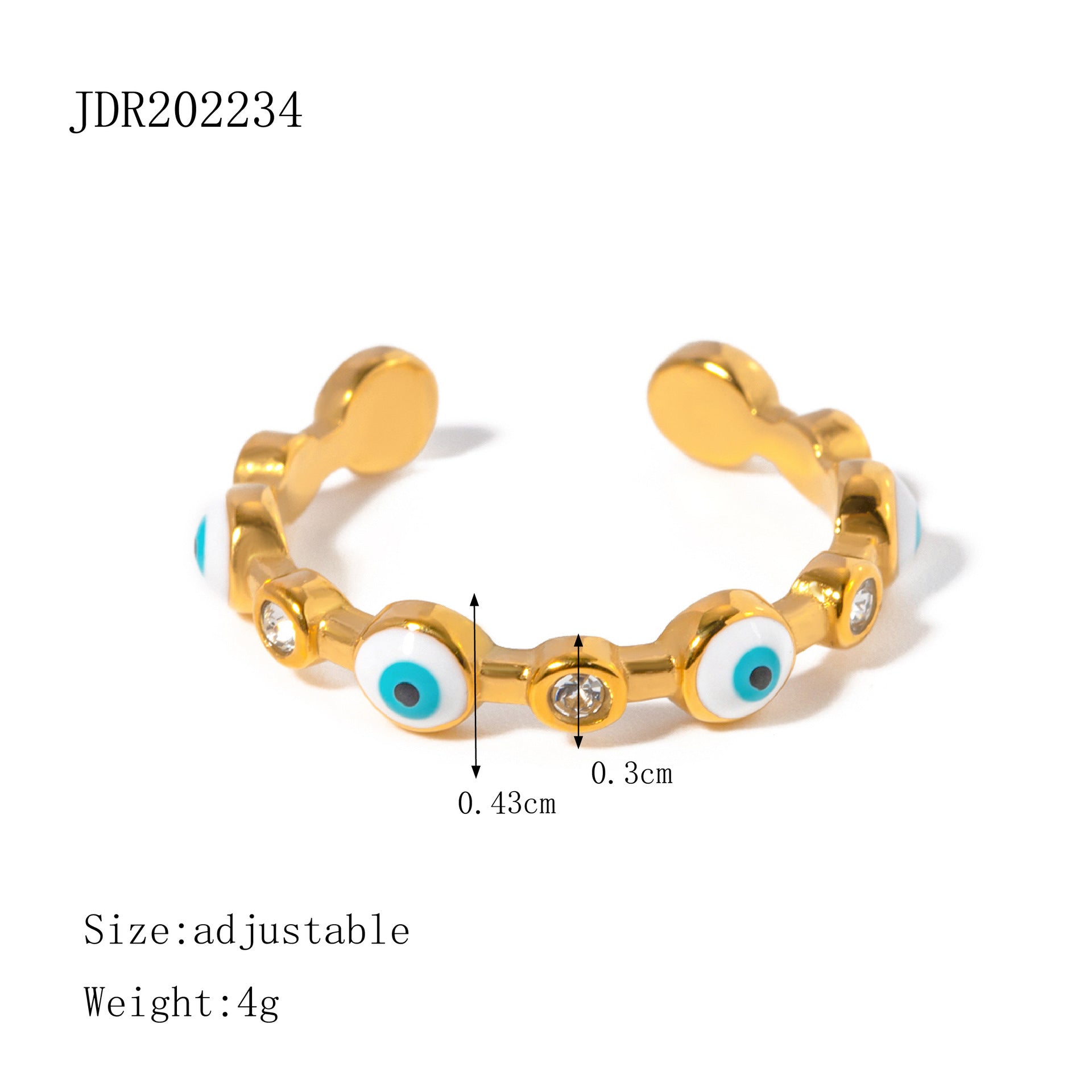 Evil Eye Gold-Tone Stainless Steel Ring featuring contemporary and a gold-tone finish