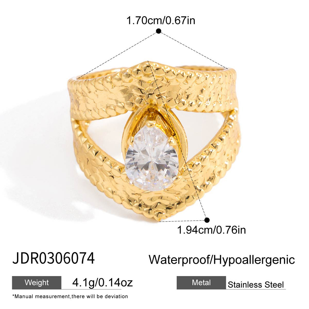 Evil Eye Gold-Tone Stainless Steel Ring for curated everyday jewelry assortments