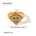 Evil Eye Gold-Plated Stainless Steel Ring — plating detail — jewelry finish and design detail