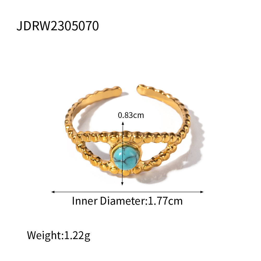 Evil Eye Gold-Tone Stainless Steel Ring suited to independent brand assortments