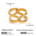 Cubic Zirconia Gold-Plated Stainless Steel Ring — Thoughtful Design — side detail — jewelry finish and design detail