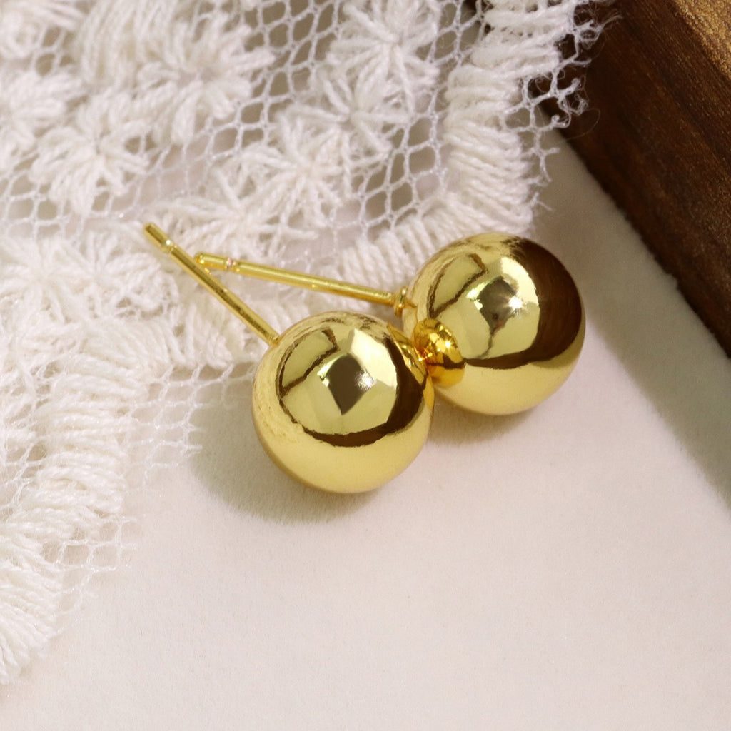 CYE0789 Trendy Copper Plated14K Gold Earrings Gold Ball Fortune Bead Fashion Mini Earrings