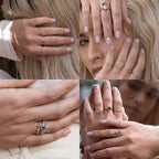 S925Sterling Silver Opal Square Diamond Engagement Ring Hot-Selling Daily Wear Ring Index Finger Ring