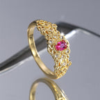 R0395 Fashionable Red Zircon Ring for Women New Romantic Unique Ring