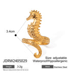 Ocean Ring Non-Fading Open Bracelet for Women Stainless Steel Jewelry