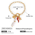 Gold-Tone Pearl Pendant Stainless Steel Necklace with gold-tone stainless steel construction