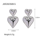 Trendy Accessories18k Gold-plated Heart Pendant Earrings Simple Design Fashionable Ear Jewelry