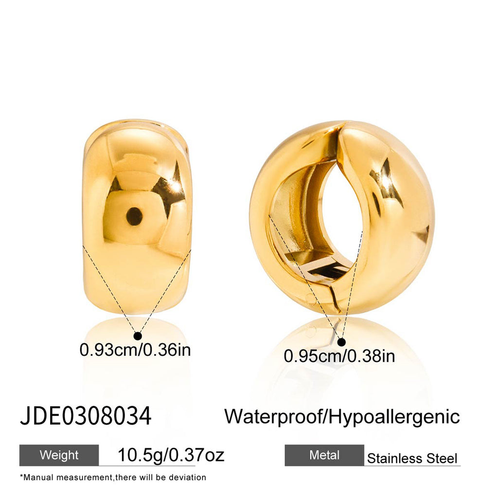 Stainless Steel Chubby Earrings Ear Clips Ear Jewelry for Women Non-Fading
