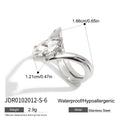 Cubic Zirconia Stainless Steel Ring in Gold-Plated — Contemporary Edit — product styling — jewelry finish and design detail
