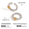 Enamel Ear Cuff in Gold-Tone Stainless Steel Earrings — Minimal Edit with a cuff design profile
