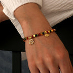 B0335 Casual Snowflake Zircon Pendant Beads Chalcedony Beads