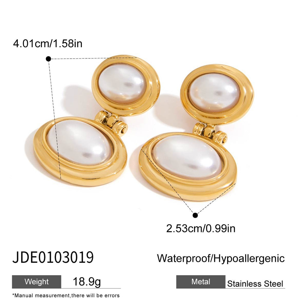 Pearl Earrings Stainless Steel Stud Earrings Women's Design Accessories