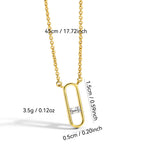 N0068 Geometric Zircon Necklace for Women Fashion Diamond-Studded Collarbone Chain Brass Real Gold Plated Jewelry