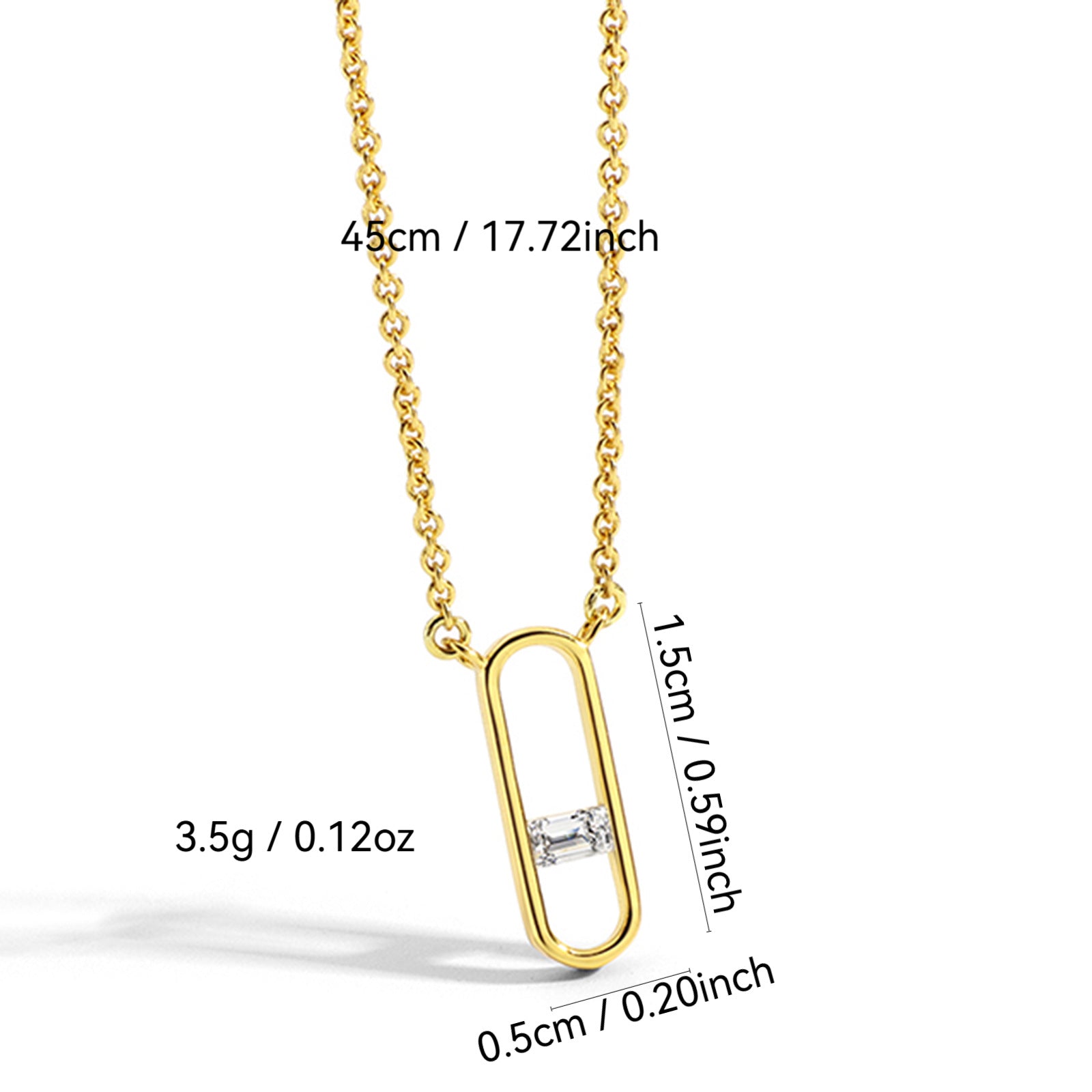 N0068 Geometric Zircon Necklace for Women Fashion Diamond-Studded Collarbone Chain Brass Real Gold Plated Jewelry